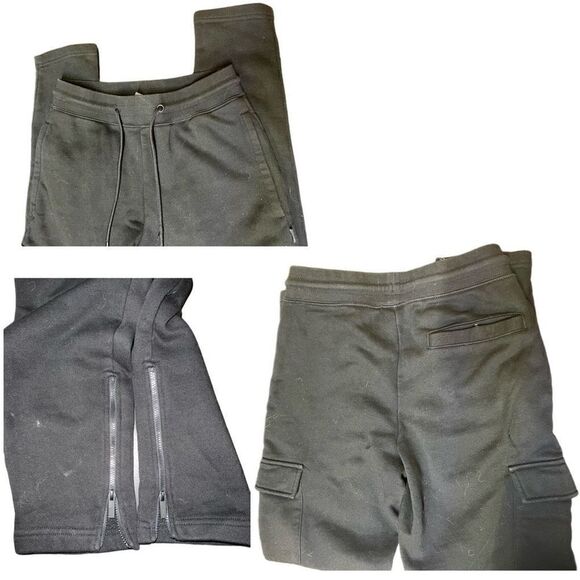 CSG Men's Jogger Pants Sweatpants Zip Hem Elastic Waist  Casual Black Small NWT - Picture 2 of 3